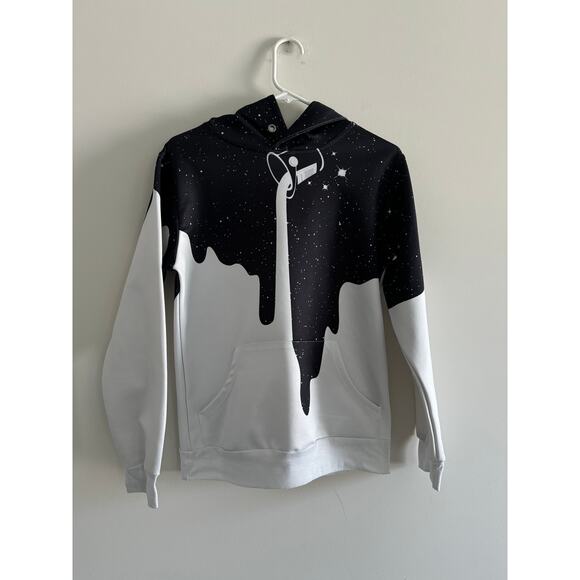 Pizoff Men’s Streetware Hoodie Space and Paint Pour Size Small - Picture 1 of 4